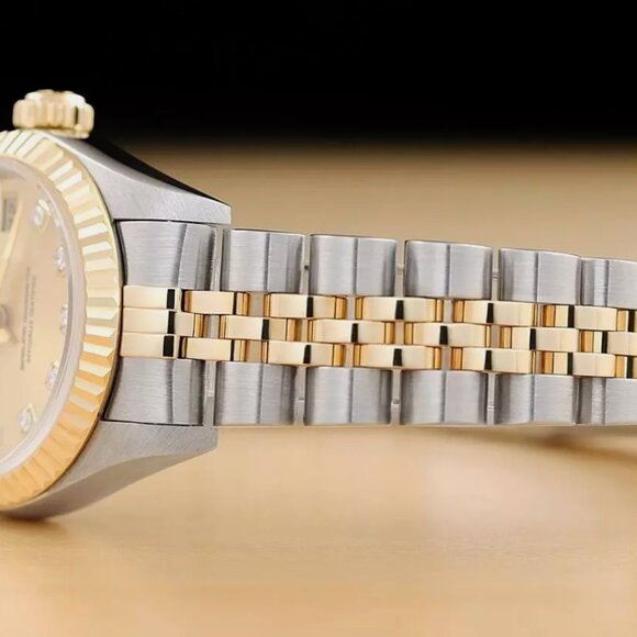 ROLEX 18KT LADIES DATEJUST FACTORY DIAMOND DIAL 18K WATCH - Picture 4 of 7